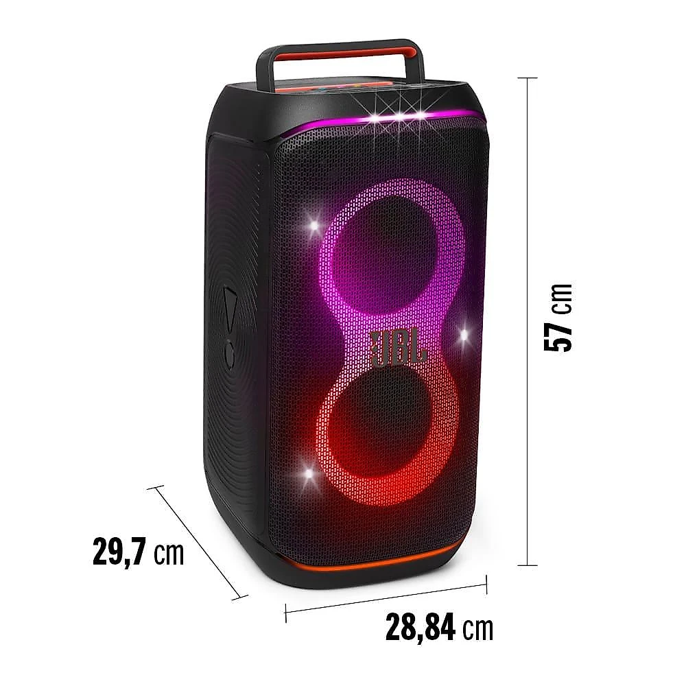 Caixa de som jbl partybox 120 com 160w rms, bluetooth 5.4, alça dobrável e resistência a Água ipx4 – preto
