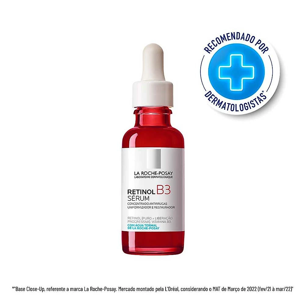 Sérum facial antirrugas com vitamina b3 e retinol puro la roche-posay retinol b3 30ml