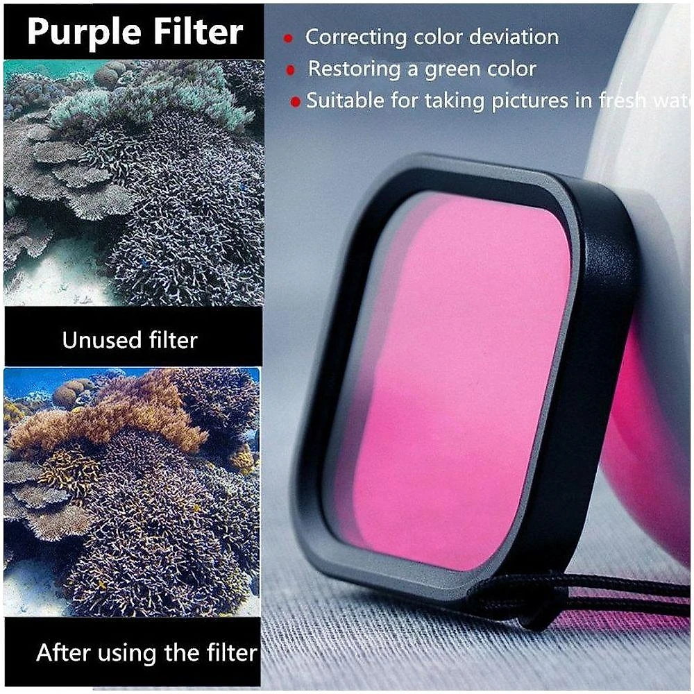 Filtro de Mergulho Magenta para Câmeras GoPro Hero 8