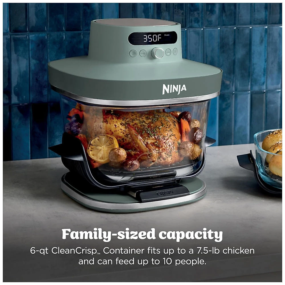 Ninja Crispi Pro Fritadeira de Ar 6-em-1 em Vidro com Tampas Armazenamento 232°C AS101DG 110V