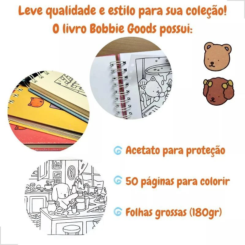 Bobbie Goods A5 Livro Colorir 50 Folhas Papel Grosso E Capa