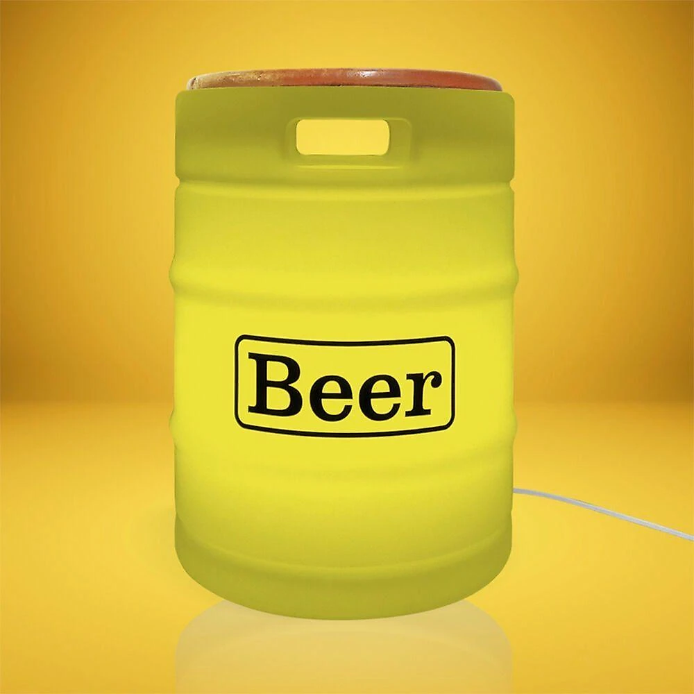 Banco com Luminária Beer Barrel Amarelo Tpc com Iluminação Funcional e Design Moderno Amarelo webcontinental-7899894631833