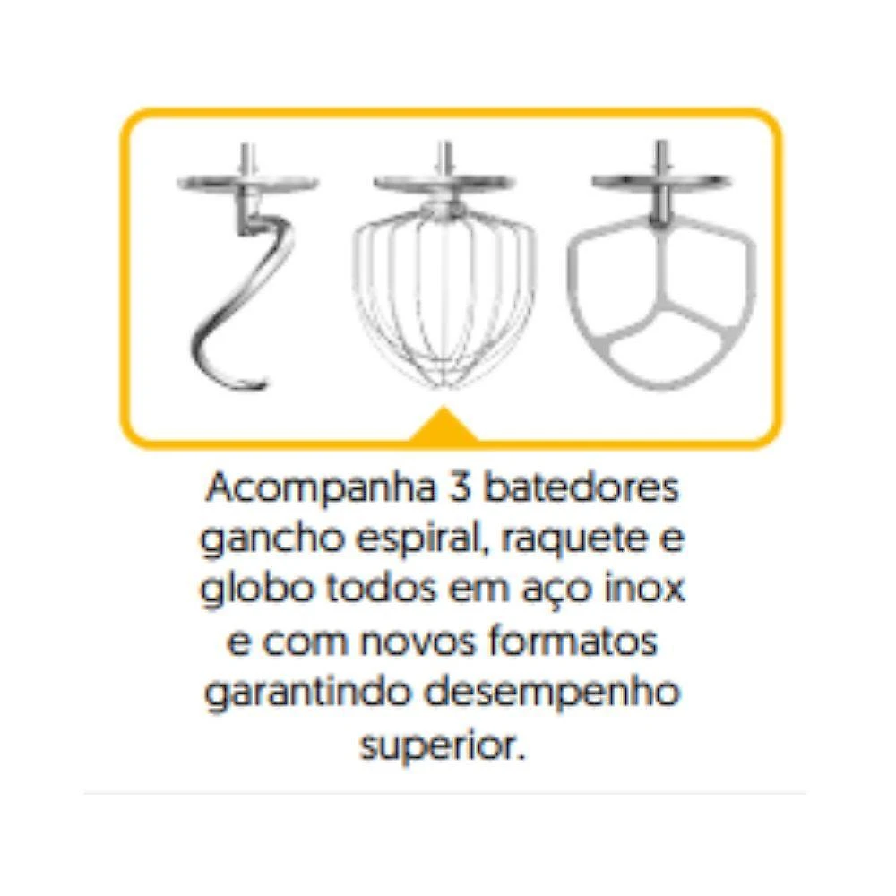 Batedeira Planetária Skymsen BPS5 PRO 5L 800W 11 Velocidades Branco 220V