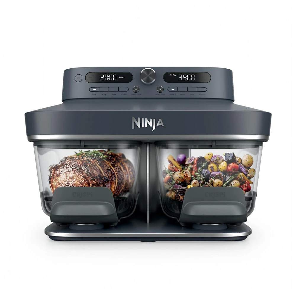 Air Fryer de Vidro Ninja Crispi DualZone 6-em-1 Duas Cubas de 3,8 L 1785W Prata Ciberespaço