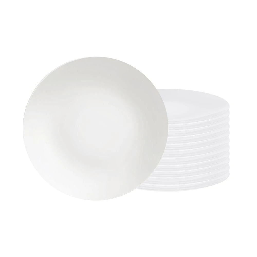 Conjunto De Pratos Raso Leonora 12 Peças Em Porcelana Branca 25 Cm - Tramontina 96010204