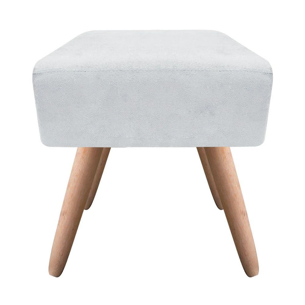 Puff Ibiza Quadrado Suede Natural Cinza