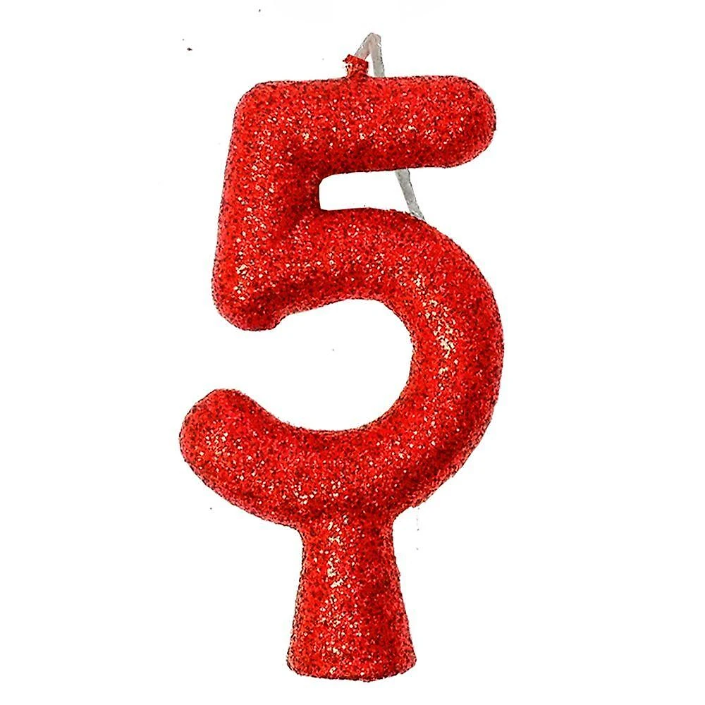 Vela De Aniversário Puro Glitter Vermelha Modelo ?