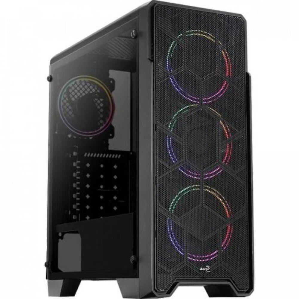 Gabinete Gamer Aerocool Ore Saturn Preto Rgb Lateral Acrílico