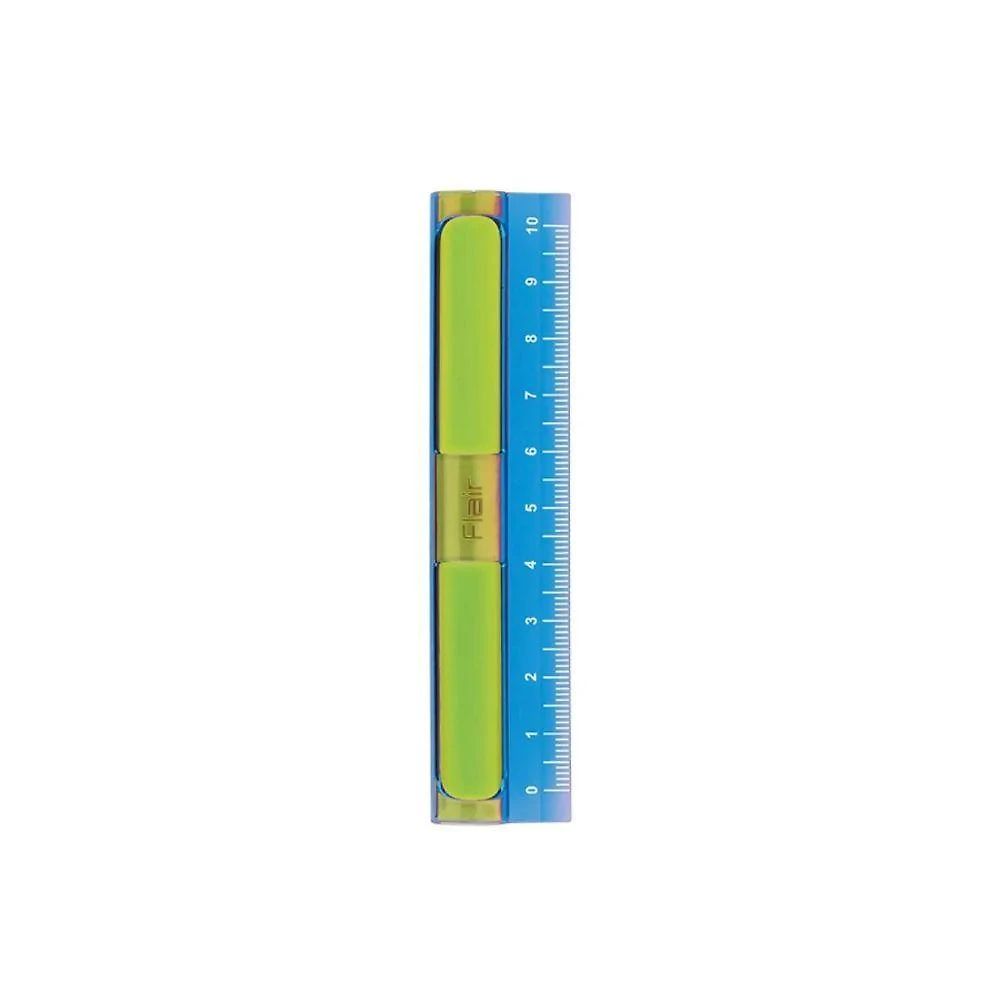 Régua com Borracha Tris Flair em Plástico Resistente 10 cm 1 Unidade Verde