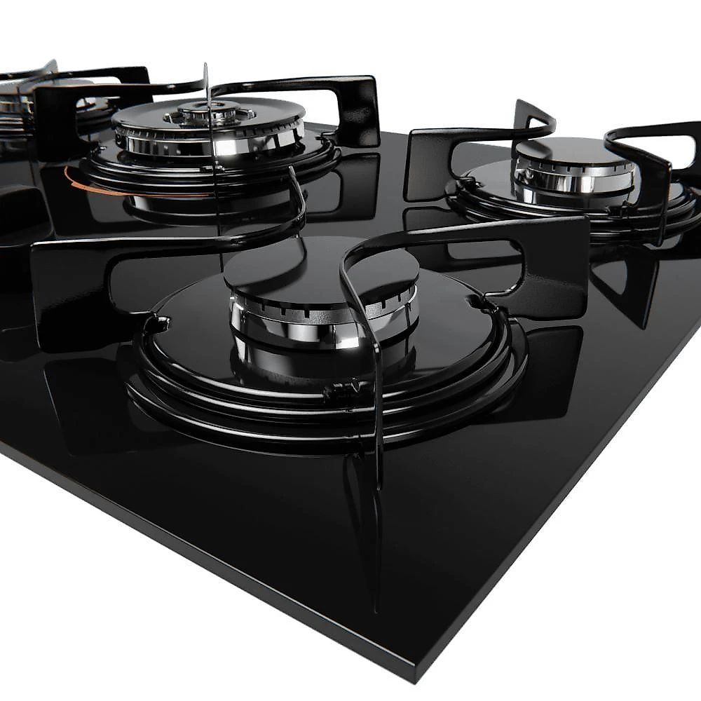 Cooktop 5B Preto Com Mesa De Vidro Atlas U Top Bivolt