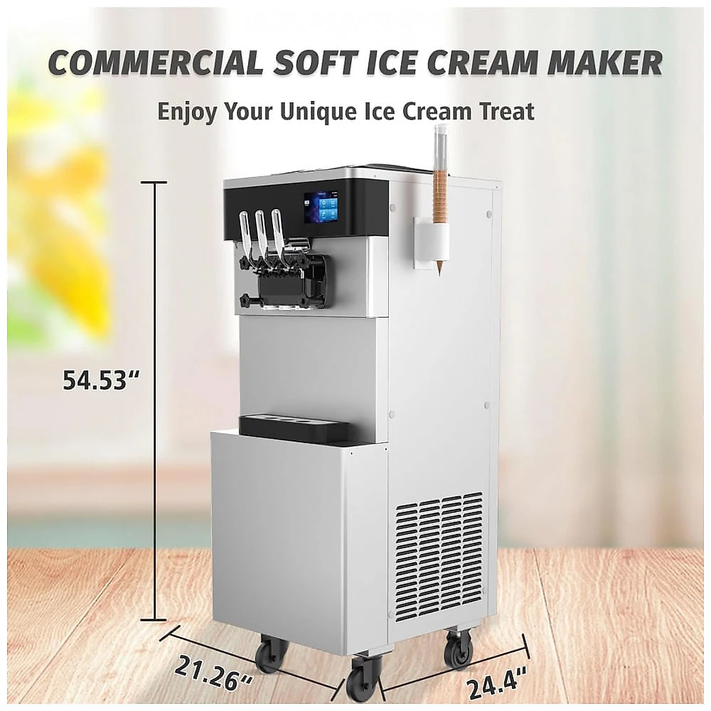 Máquina de Sorvete Soft Monosabor Comercial XPW Branco Alta Produção 4,5L Hopper 1000W 110V Modelo BQL-9200ST
