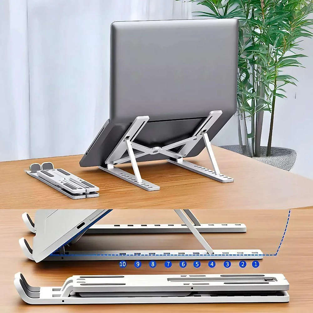 Suporte para Notebook Ajustável em Altura Ergonômico Dobrável Universal Plástico Utimix