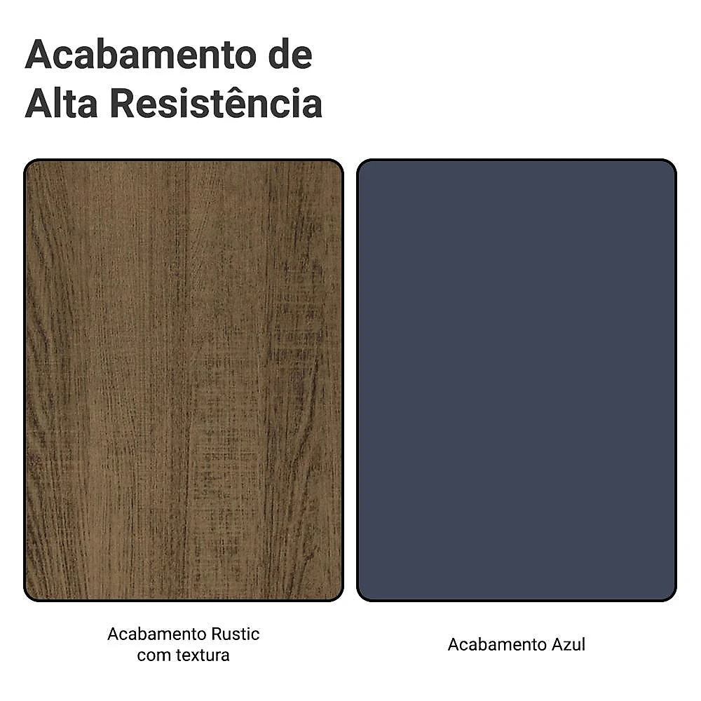 Armário de Cozinha Completa 270 cm Rustic/Azul Vik Madesa 05