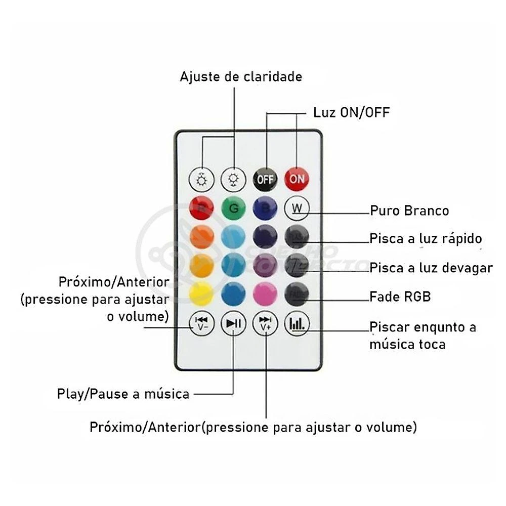 Lâmpada Led 12W E27 Rgb Colorida Com Caixa De Som Bluetooth
