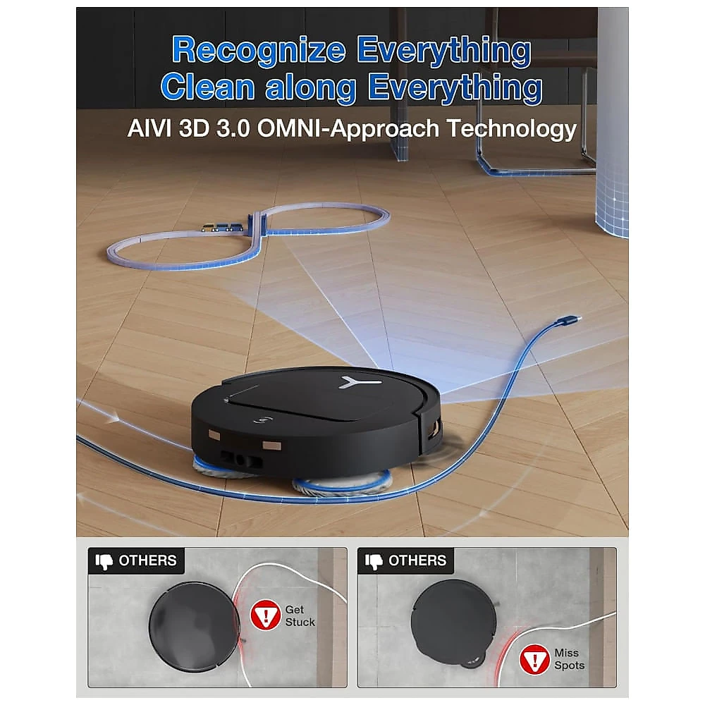 Robô Aspirador e Mop ECOVACS DEEBOT T50 PRO Omni Ultra Slim 8,1cm Sucção 15.000Pa Preto