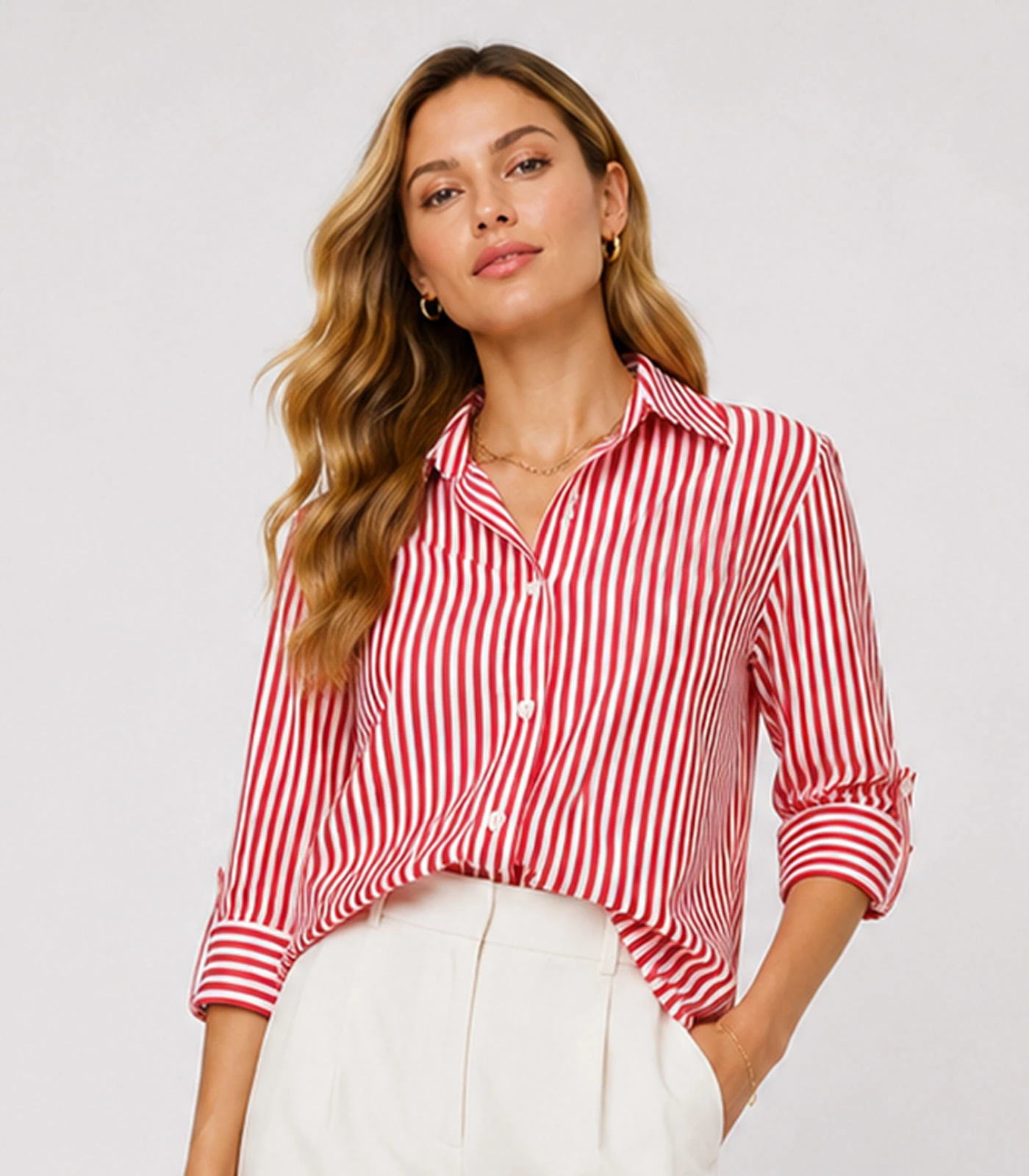 Camisa Feminina Alongada Em Viscose Style Box Vermelho