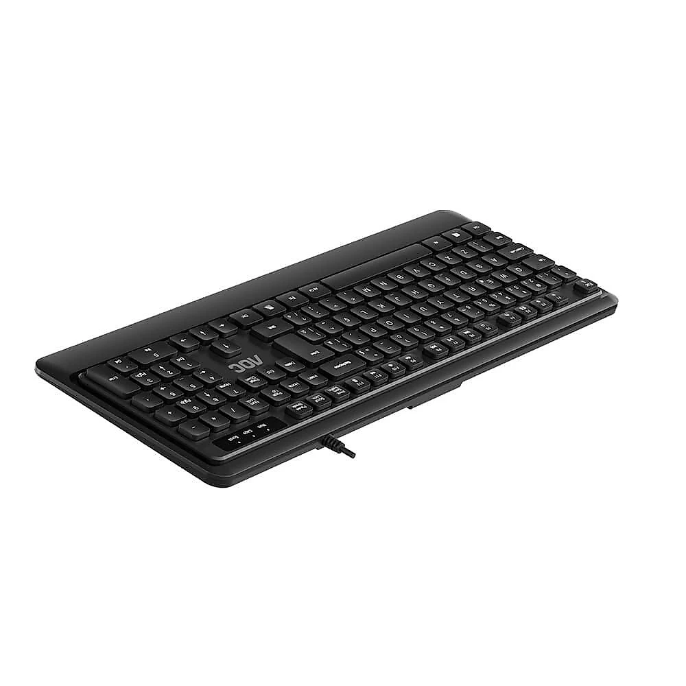 Kit Teclado e Mouse AOC, Conexão USB, DPI 2400, Padrão ABNT2, Preto - KM220 BK