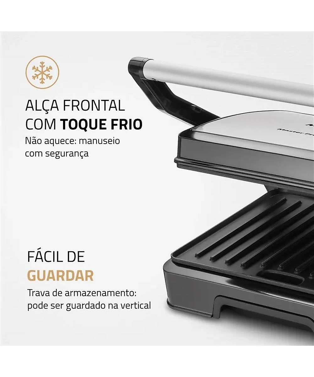 Grill Master Press Duo 180 Mondial Preto/Inox - PG-01-180 1000W