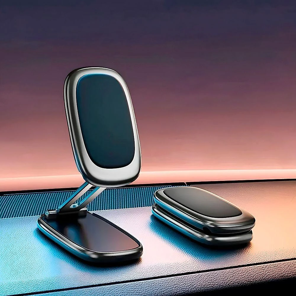 Mini Suporte Magnético Celular Carro Mesa Dobrável - Universal, Compacto E Ideal Para Carro E Mesa