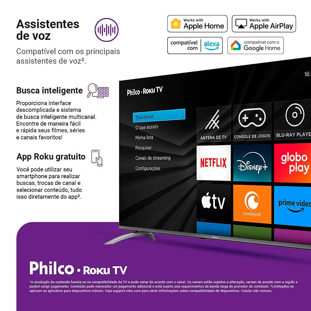 Smart Tv Led 50" Roku Tv P50crb 4K Philco Bivolt Bivolt