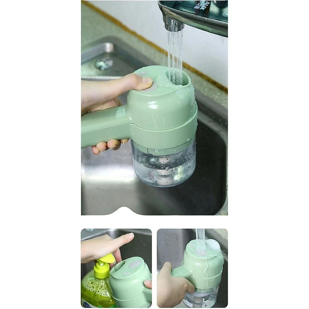 Mini Processador Elétrico Portátil Carisma Triturador e Cortador 4x1 Verde Usb
