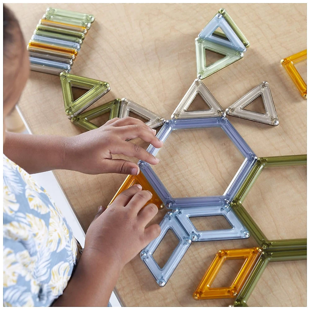 Conjunto de blocos magnéticos Guidecraft PowerClix Frames, 74 peças para construções geométricas 2D e 3D para Brincadeiras Criativas e Aprendizado