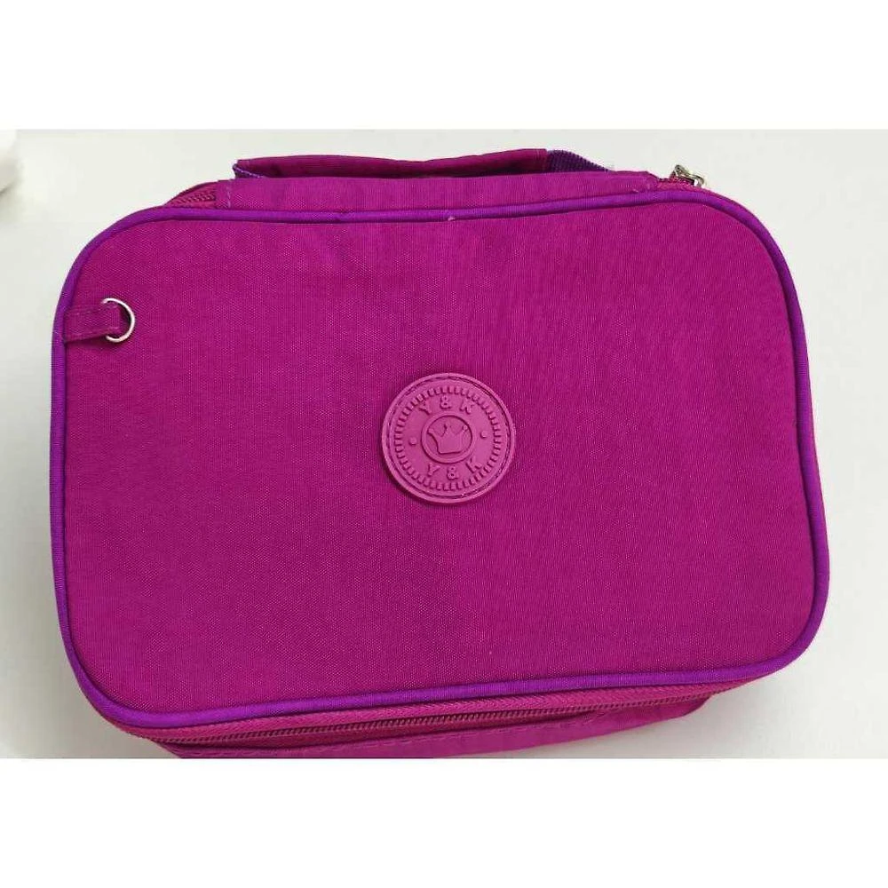Estojo Escolar Grande OEM HX-7494-1929 3 Compartimentos 72 Furos em Poliéster 22x15,5x0,5cm Roxo