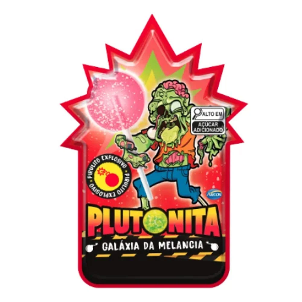 Pirulito Explosivo Plutonita Galáxia da Melancia 11g