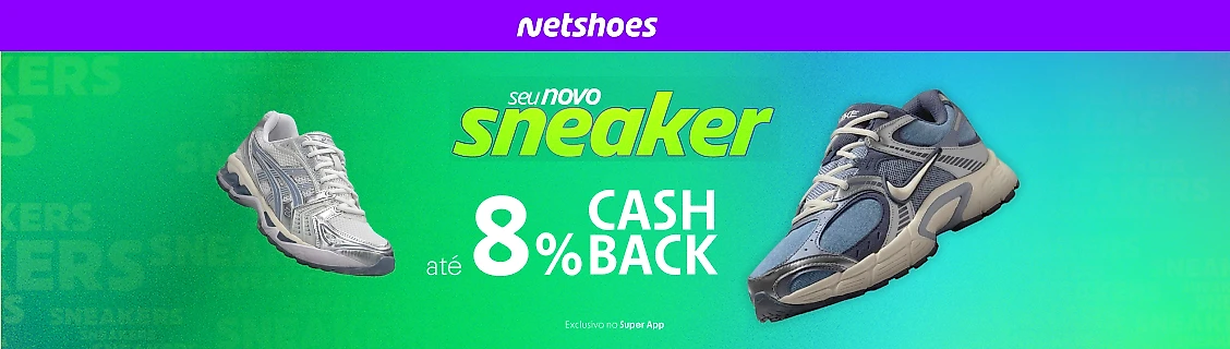 Netshoes até 8% de cashback