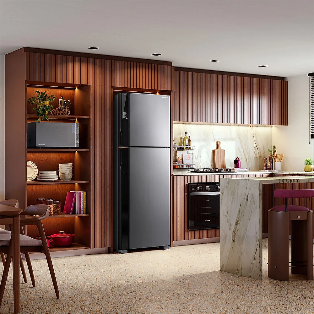 Refrigerador Brastemp de 02 Portas Frost Free 512L Classe A Inteligente com Fresh Space Inox - BRM62AK Bivolt