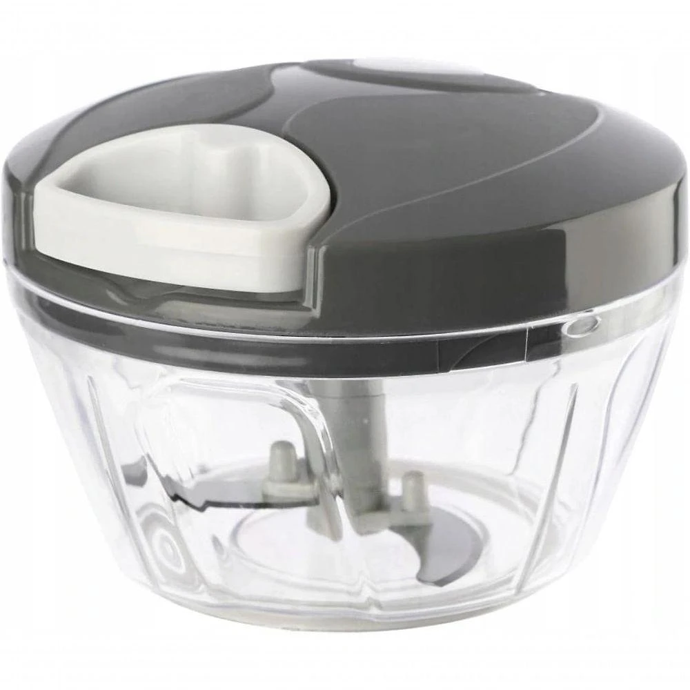 Processador de Alimentos Mini 3Lâminas 500ML Manual Aço Inoxidável Cinza