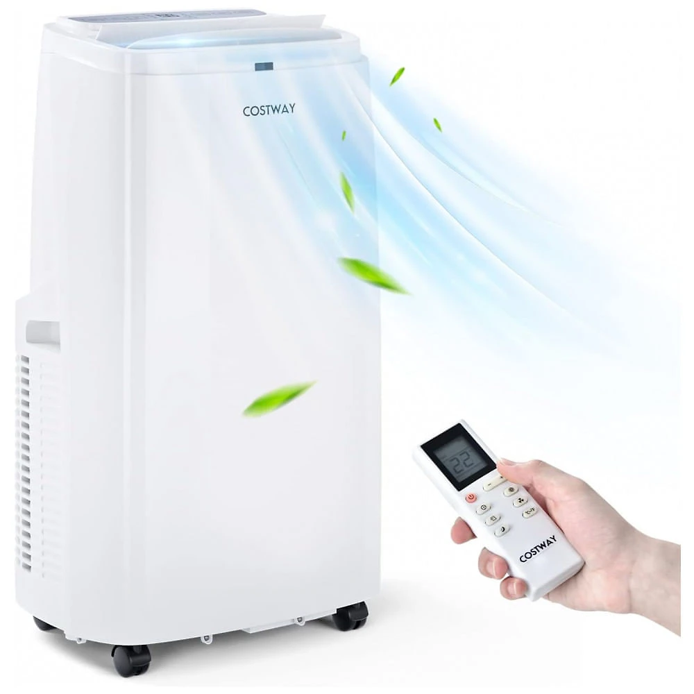 Ar Condicionado Portátil 9.000 BTU 3 em 1 Temporizador 24H Cobre 32 m2, COSTWAY, Branco