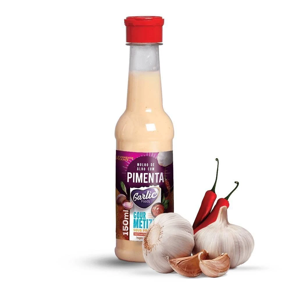 Molho de Alho com Pimenta 150ml Picante Saboroso