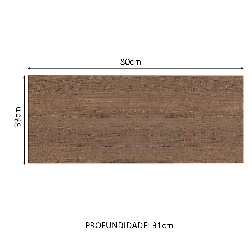 Armário aéreo madesa stella 80 cm 1 porta basculante - rustic