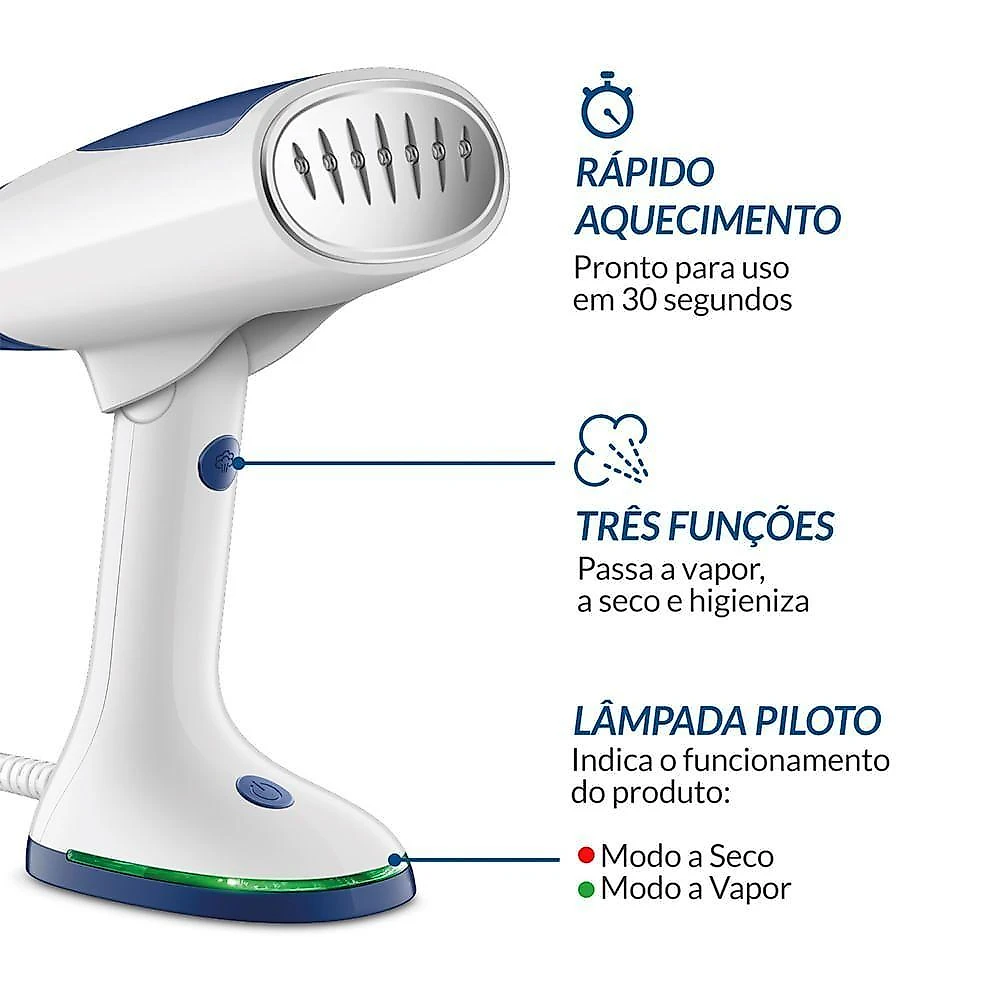 Passadeira A Vapor Dobrável Mondial Branco/azul VP-10-DB Bivolt