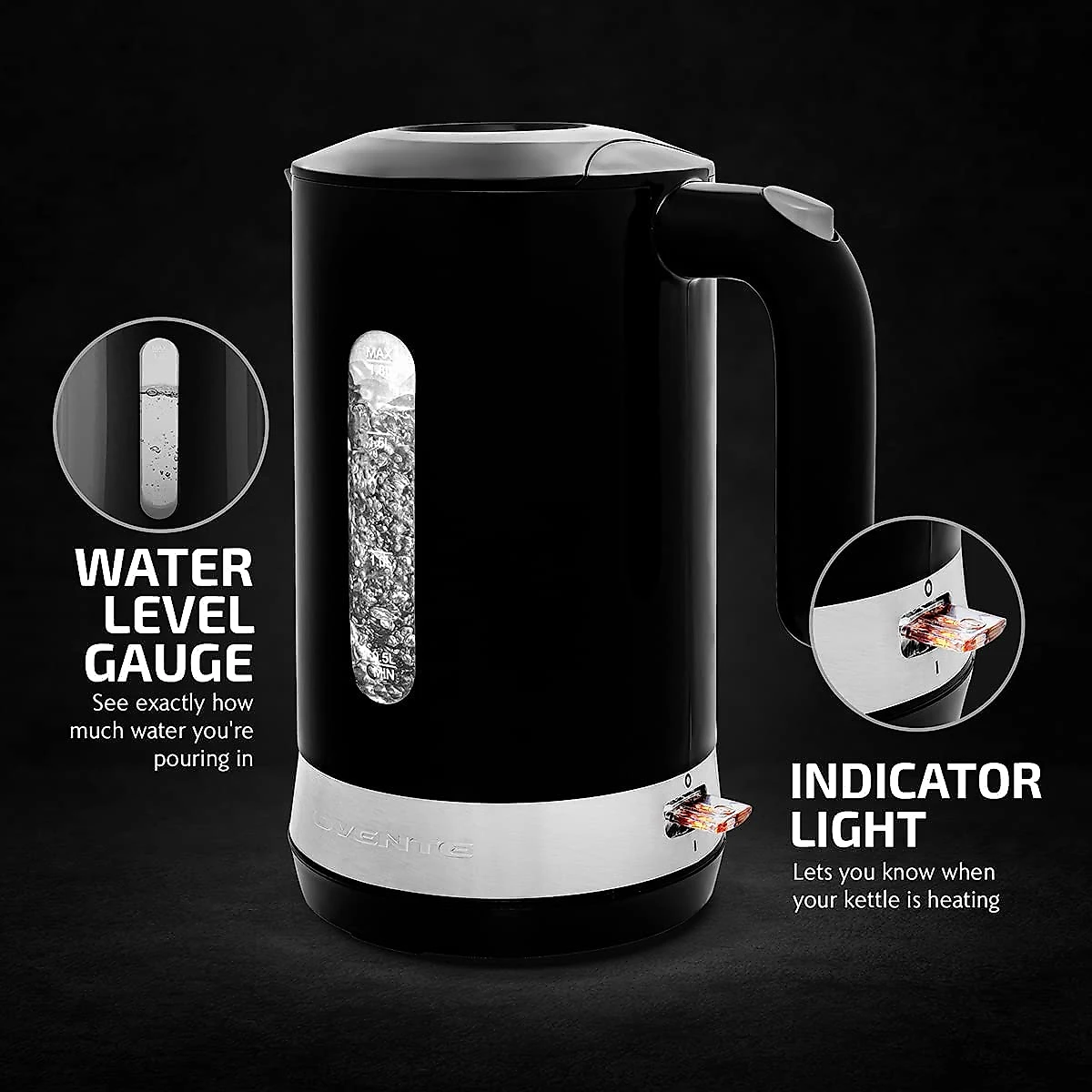 Ovente Chaleira Elétrica de 18L com Desligamento Automático 1 500W110V Preto
