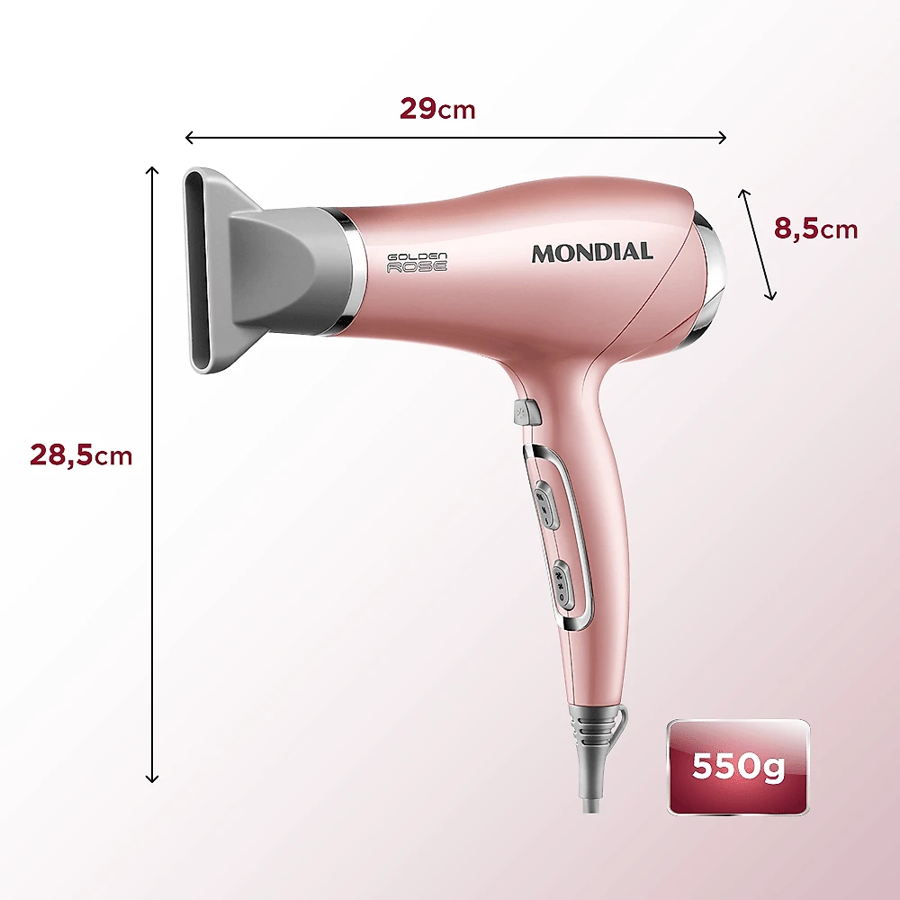 Secador de Cabelos Mondial Golden Rose SC-32 SECADOR DE CABELO-127V-GOLDEN ROSE