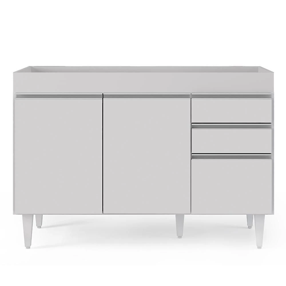Armário De Cozinha Modulado De Canto Esquerdo 4 Peças Cp46 Balcão Sem Tampo Branco - Lumil