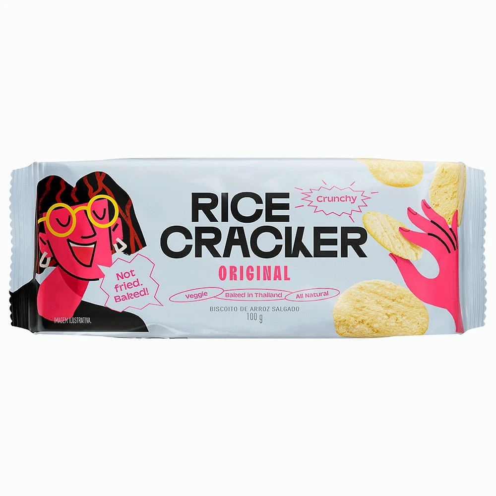 Biscoito de Arroz Salgado Rice Cracker Crunchy Original 100g