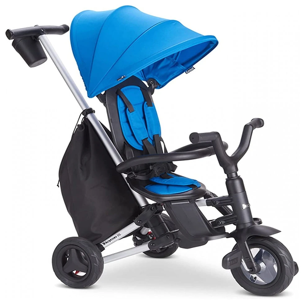 Triciclo Infantil para Passeio Joovy 1100 com Assento Ajustável 8 Estágios, Idade Recomendada 6 Meses a 5 Anos, Azul