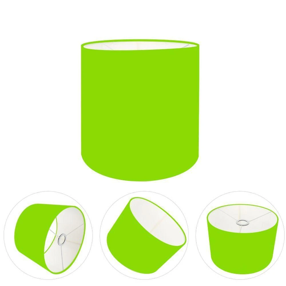 Cúpula Abajur E Luminária Cilíndrica Vivare Cp-7005 ø18x18cm - Bocal Nacional Verde-limão