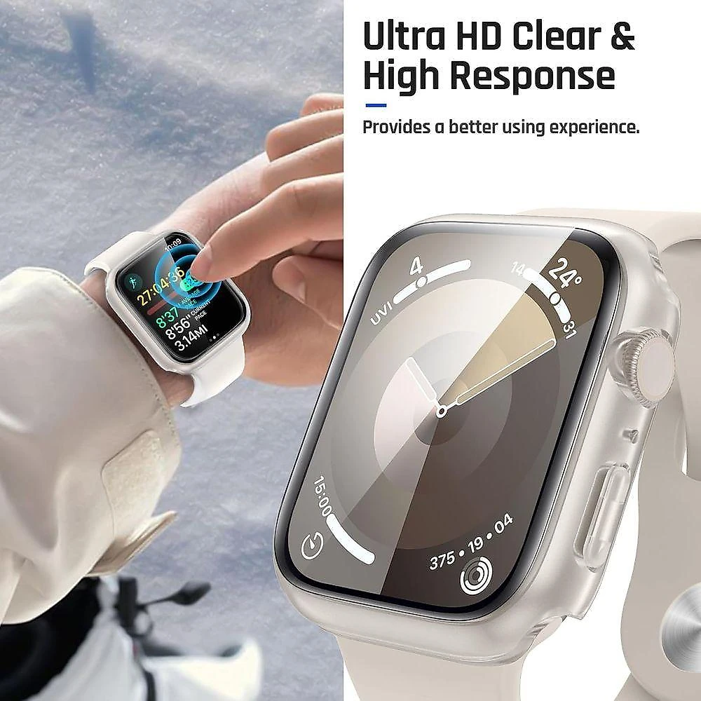 Capa à Prova D'água Compatível Com Apple Watch Séries 6/5/4, Se 3/2/1 De 40 Mm, Amortecedor Rígido Com Vidro Temperado P