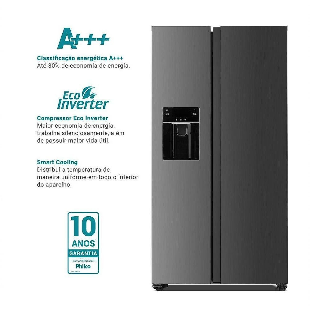 Geladeira 513l Philco Side By Side Inverter Prf613id 220v