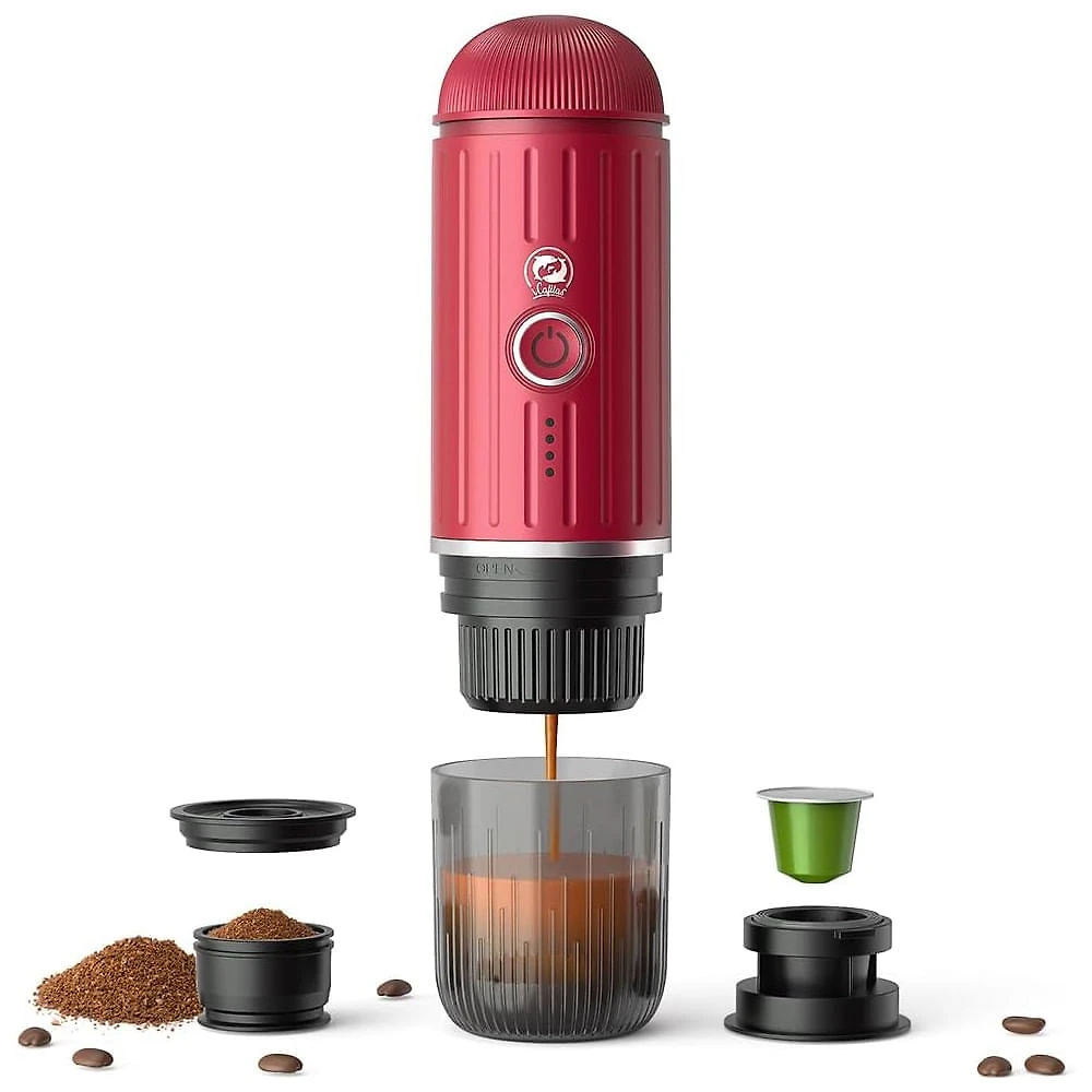 Mini Máquina de Café Portátil 19 Bar com Carregamento USB-C e Compatível com Café Moído e NESPRESSOpods para Viagens, Acampamento e Casa, 5W,