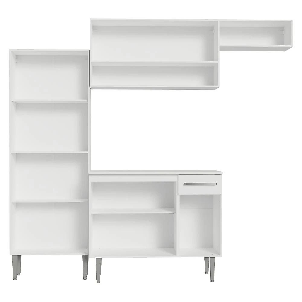 Armário de Cozinha Completa 229cm Branco Emilly Madesa 18 Branco