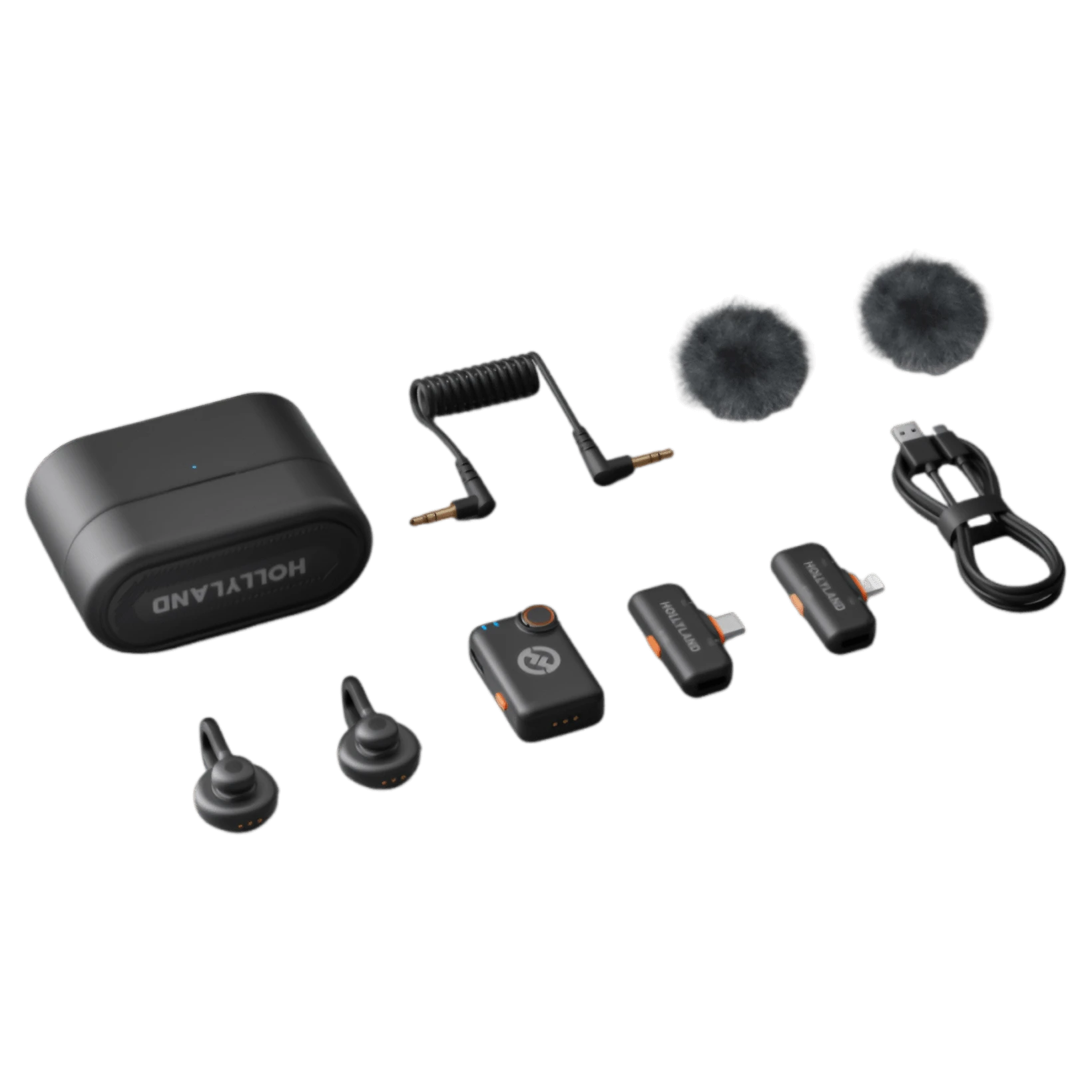 Sistema Microfone Duplo Hollyland LARK M2S Ultimate Combo Wireless para Câmeras e Smartphones USB-C e Lightning