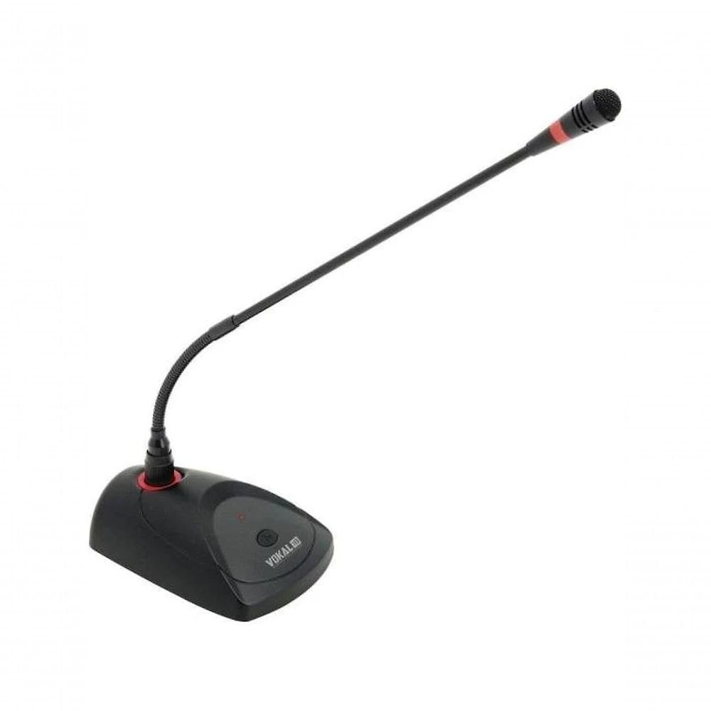 Microfone de Mesa VMM-145 com Haste Articulável, LED Power na Base e Controle Liga-Desliga Preto