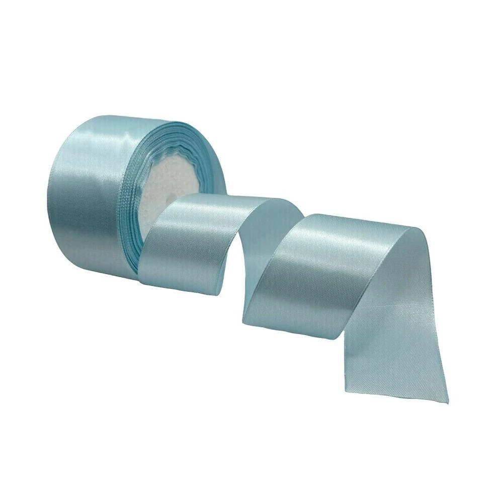 Fita de Cetim Nº 9 100% Poliéster 3.8cm Azul Claro Rolo 45m para Artesanato OEM