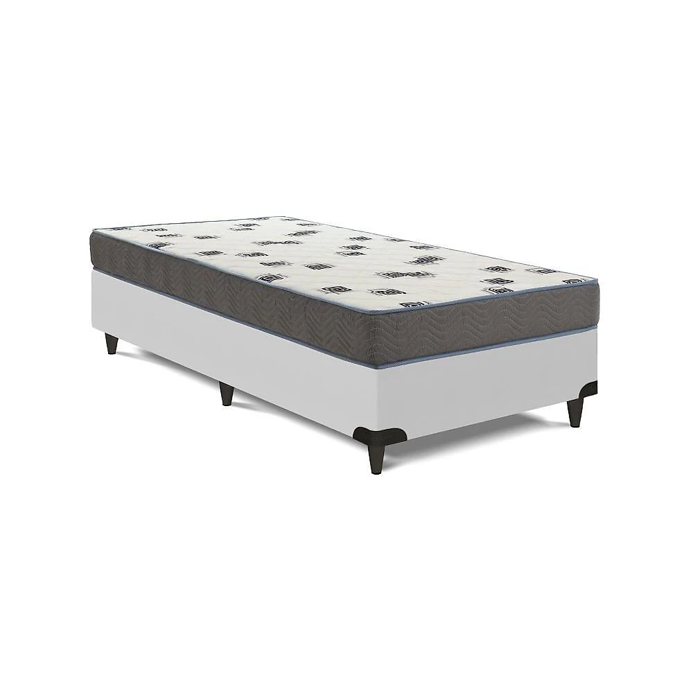 Cama Box com Colchão Solteiro Light D33 Espuma Branco Ortobom