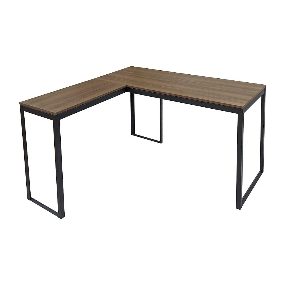 Conjunto para Quarto 1 Beliche e 1 Escrivaninha em L 126x126cm Completa Casa Preto Fosco